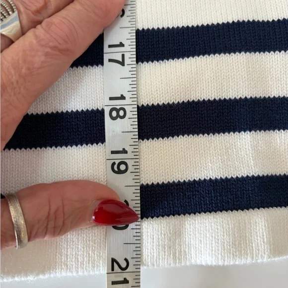 #116 J Crew Navy and White Striped Sweater. NWT. Size S. Classy! - Picture 9 of 10